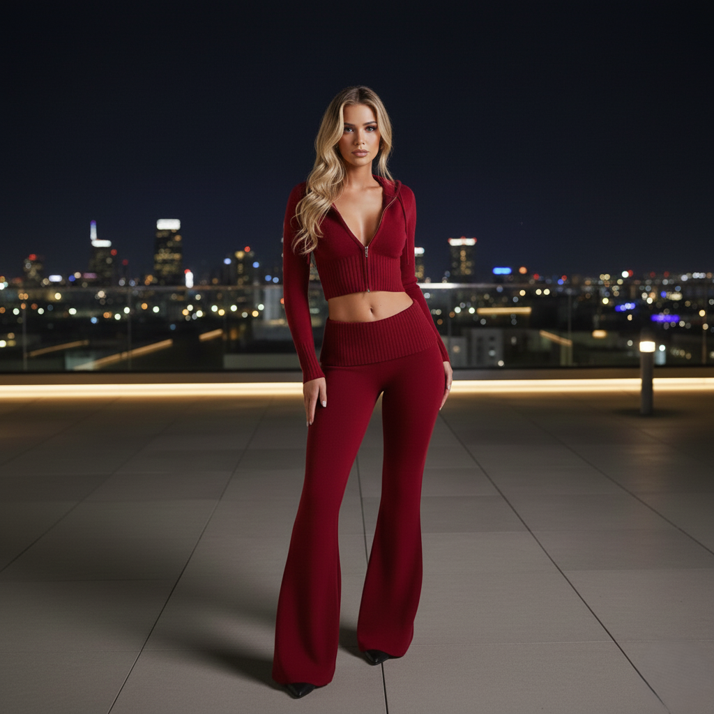 Fashion Women Ribbed Knit